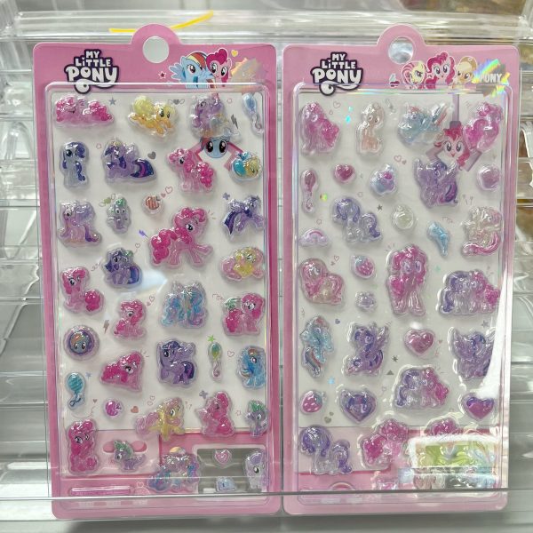 A006ゆめかわポニー クリスタル風ぷっくり3Dシール