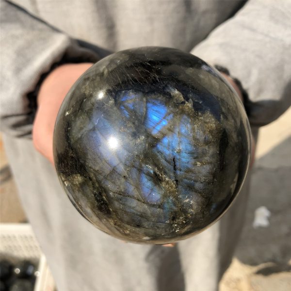 3.43" • 2.2 lb Natural Labradorite Sphere