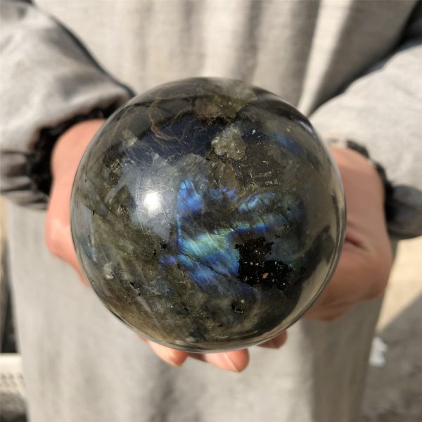 3.31" • 1.96 lb Natural Labradorite Sphere