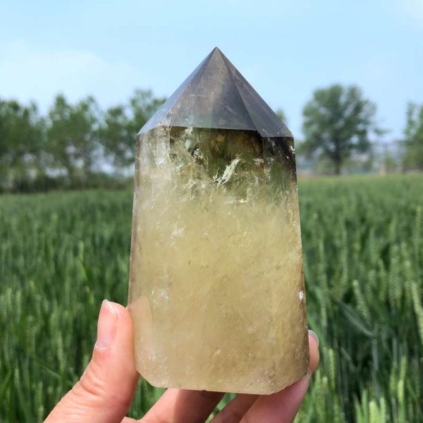 0.88 lb Tea Citrine Crystal Obelisk