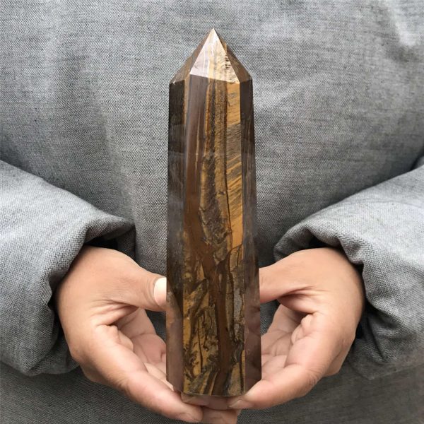 1.3 lb Natural Tiger Eye Obelisk
