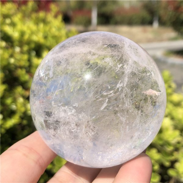 0.68 lb Natural Clear Quartz Crystal Sphere