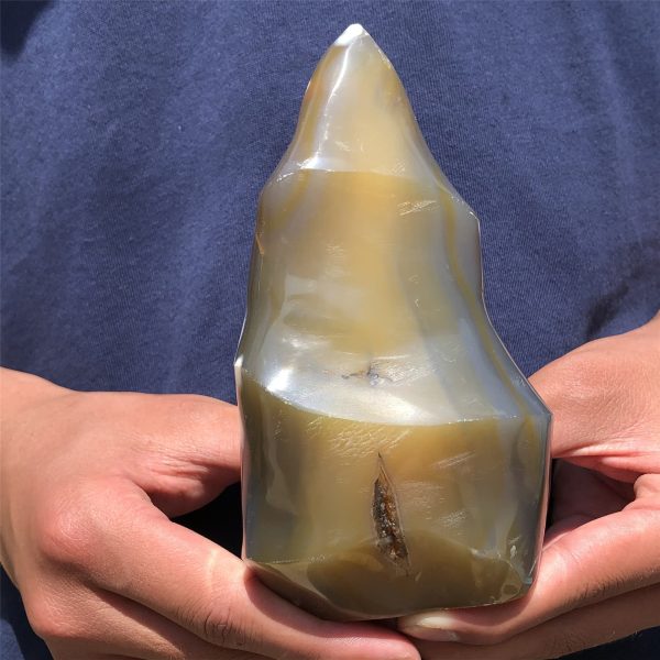 1.7 lb Natural Agate Flame Carving