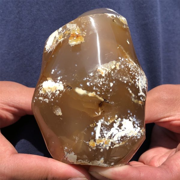 1.1 lb Natural Agate Flame Carving